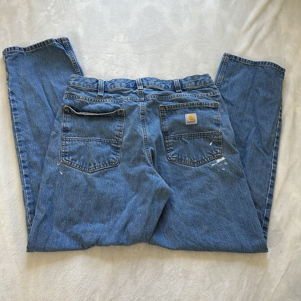 Men's Carhartt BD5119-M Relaxed Fit Jeans 34x32 Denim Painted